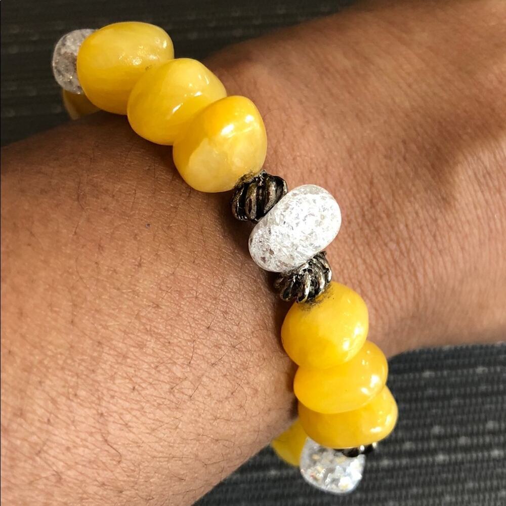 Jade & Crystal Beaded Bracelet